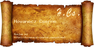 Hovanecz Cserne névjegykártya